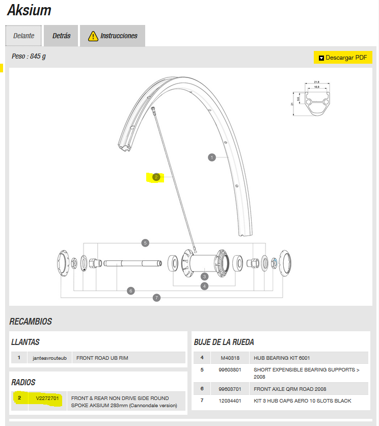 RADIO MAVIC AKSIUM 2019 DEL./TRAS. 283mm