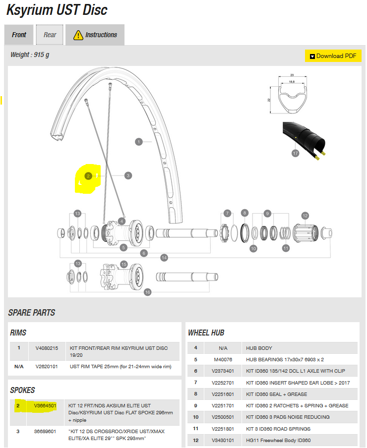 RADIO MAVIC KSYRIUM UST DISC 296mm