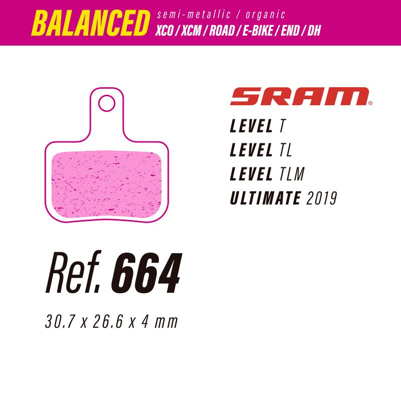 PASTILLAS LESS BALANCED SRAM LEVEL-ULTIMATE