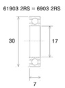 RODAMIENTO BLACK BEARING UB-6903-MAX 17X30X7mm