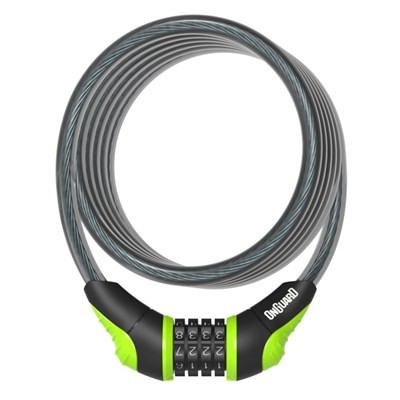 [267024] CANDADO ESPIRAL ONGUARD NEON COMBI 180cmX12mm VERD