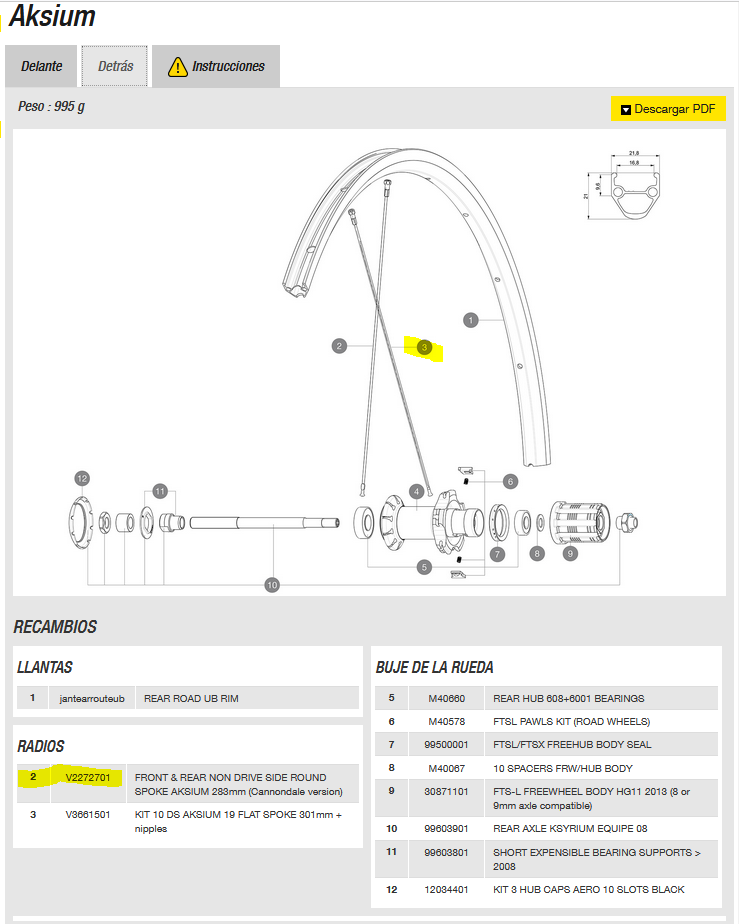 [V2272701] RADIO MAVIC AKSIUM 2019 DEL./TRAS. 283mm