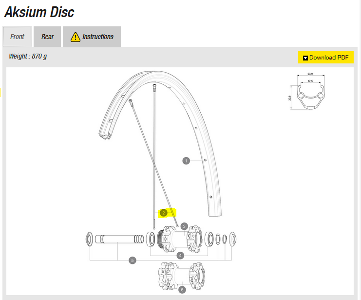 [V3661601] RADIO MAVIC AKSIUM DISC 2019 DEL/TRAS. 297mm