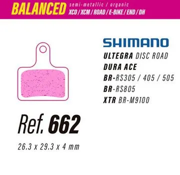 [less-662-bal] PASTILLAS LESS 662 BALANCE SHIMANO (OEM)