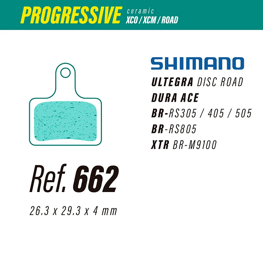 PASTILLAS LESS 662 PROGRESSIVE SHIMANO (OEM)