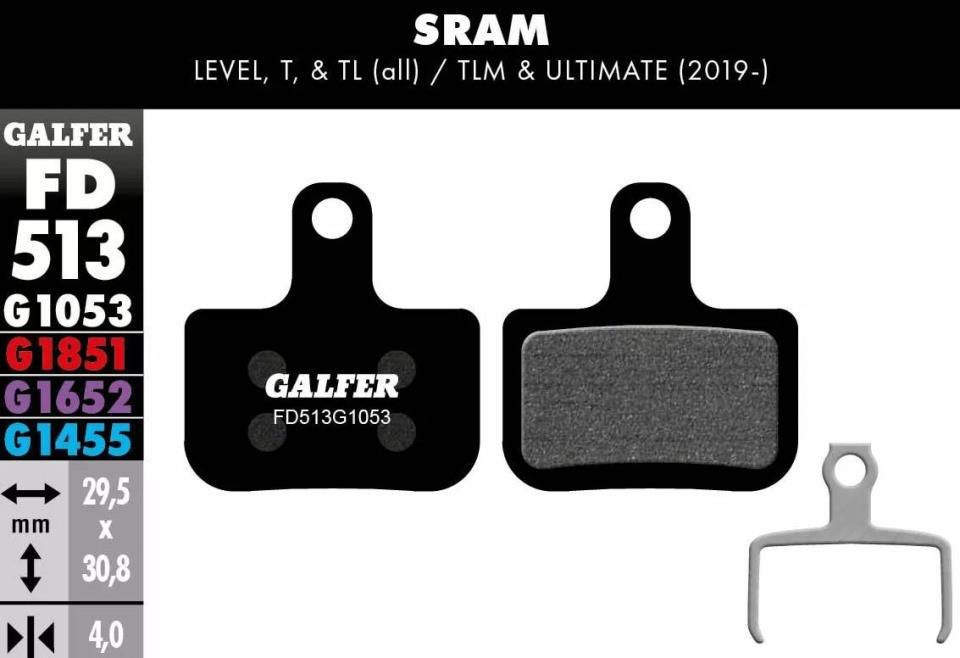 [37005] PASTILLAS GALFER SRAM LEVEL G1053
