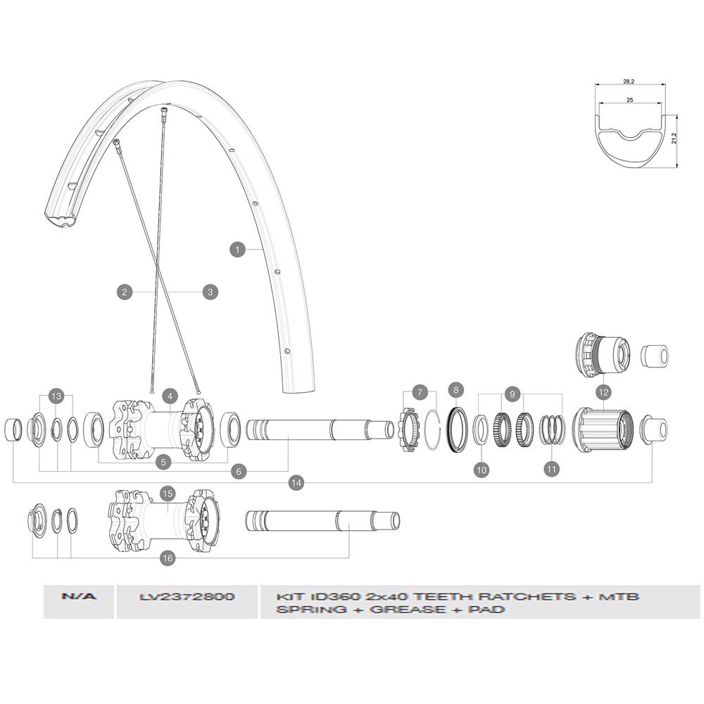 [V2372801] KIT RATCH ID360 40T + MUELLE MTB