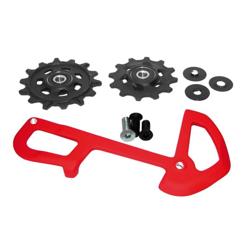 [101447] Sram Juego Ruletas X-Sync+Jaula Cambio X01 12 Velocidades Rojo