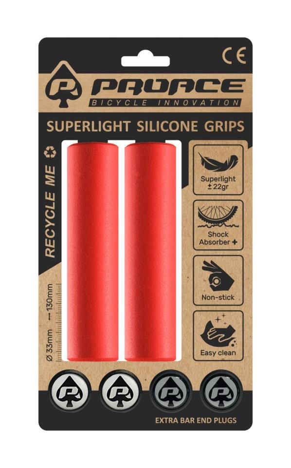 PUÑOS PROACE SUPERLIGHT SILICONA ROJO